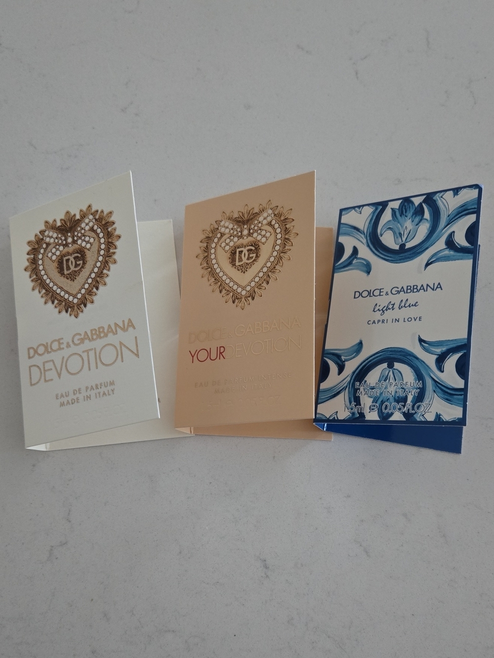 New Dolce & Gabbana Light Blue, Your Devotion & Devotion 3x Samples